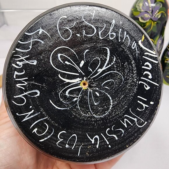 Hand-Painted Russian Matryoshka Hawaiian Dolls Set Of 5 By G. Sebina - Picture 4 of 6